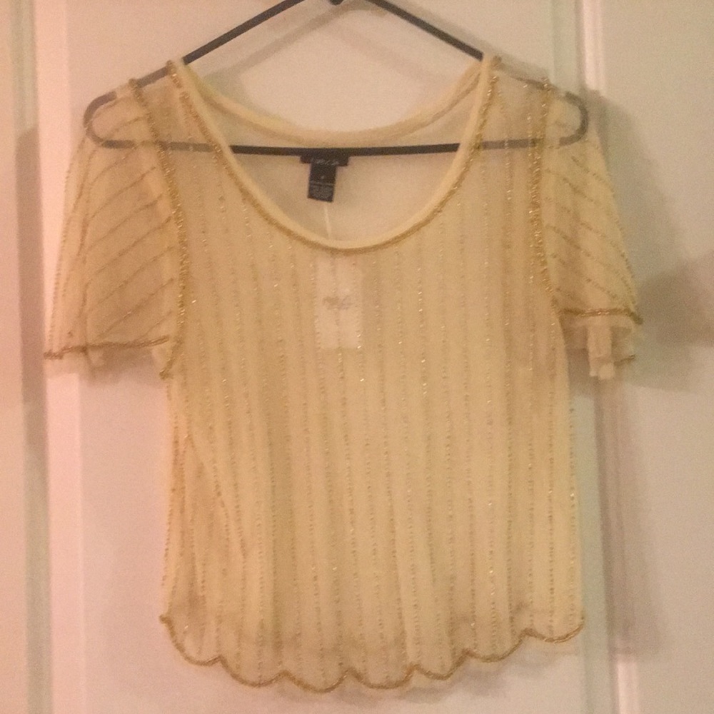 Gold blouse with golden details handmade